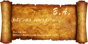 Bánki Adrián névjegykártya