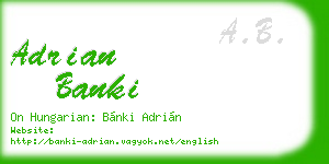 adrian banki business card